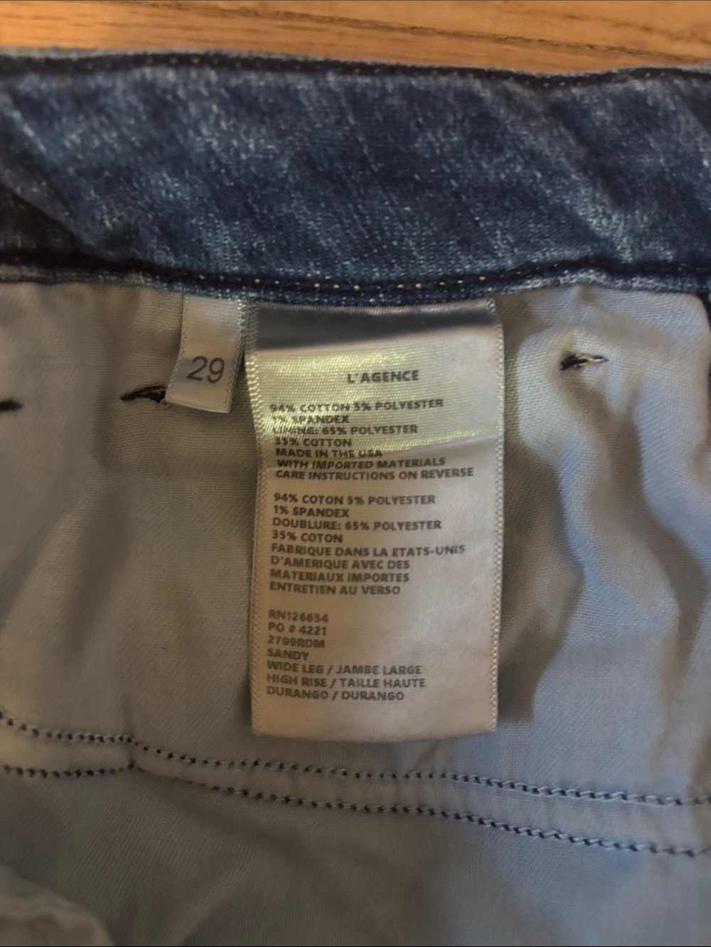 L’Agence Sandy jeans size 29 high-rise wide leg medium wash - Picture 5 of 5